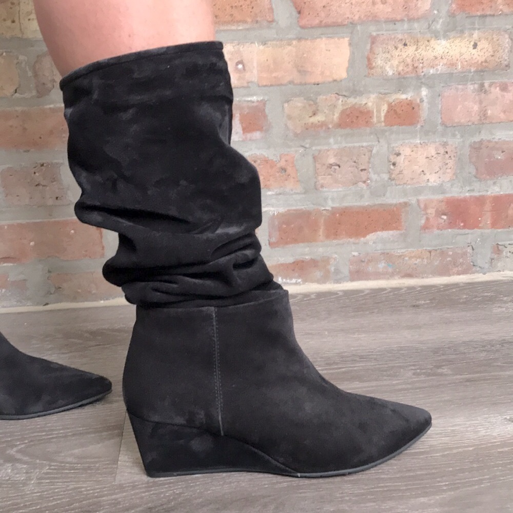 Pedro Garcia Onara Knee-high suede wedge boots. - Picture 10 of 17